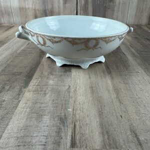 Antique O&EG Royal Austria Hand Painted Porcelain Footed Bowl 8"